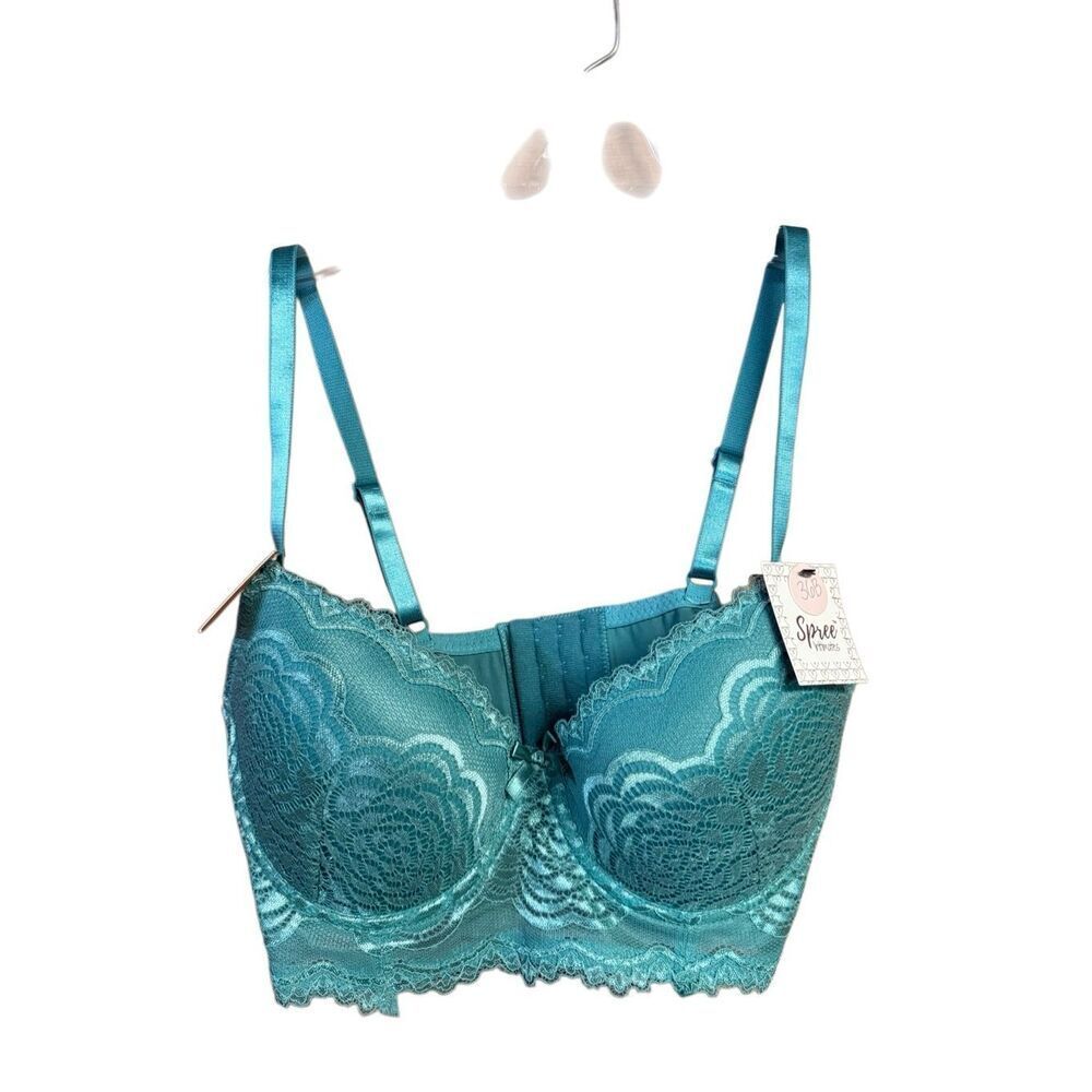 Spree Intimates Bra Green Lace Sz 36B NWT